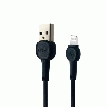 KLGO 2.4A Colorfull Fast Charging (LIGHTNING USB) Data Cable 1.0m - Black