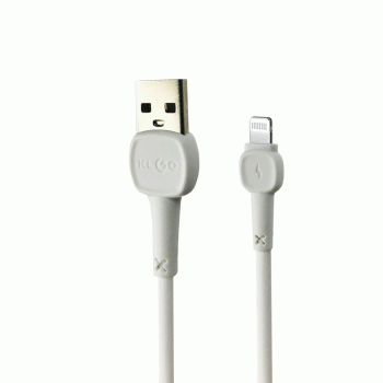 KLGO 2.4A Colorfull Fast Charging (LIGHTNING USB) Data Cable 1.0m - White