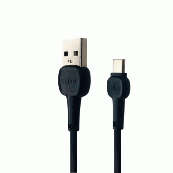 KLGO 2.4A Colorfull Fast Charging (TYPE C USB) Data Cable 1.0m - Black
