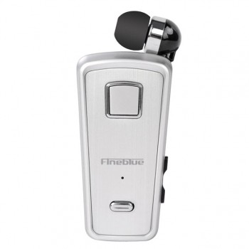 Ακουστικό Headset Bluetooth με Δόνηση &amp; Επεκτεινόμενο Καλώδιο Fineblue F980 - Ασήμι