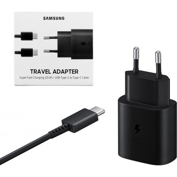 Samsung PD 25W Fast Wall Charger EU Plug With Cable EP-TA800XBEGWW Black