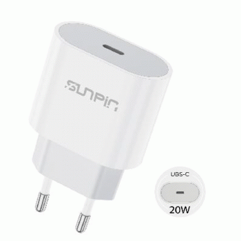 SUNPIN IP-01 20W TYPE C USB QUICK CHARGER WITH PD CABLE - WHITE