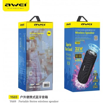 Awei Y669 Αδιάβροχο Ηχείο Bluetooth 30W με 12 ώρες Λειτουργίας - Μαύρο