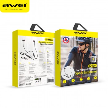 Ακουστικό Bluetooth Με Neckband AWEI G40BL - Black