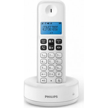 Philips D1611 Ασύρματο Τηλέφωνο με Aνοιχτή Aκρόαση - Λευκό