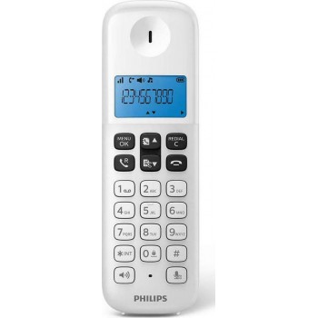 Philips D1611 Ασύρματο Τηλέφωνο με Aνοιχτή Aκρόαση - Λευκό