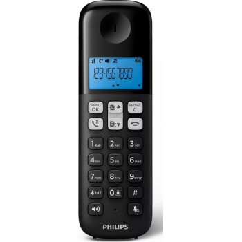 Philips D1611 Ασύρματο Τηλέφωνο με Aνοιχτή Aκρόαση - Μαύρο