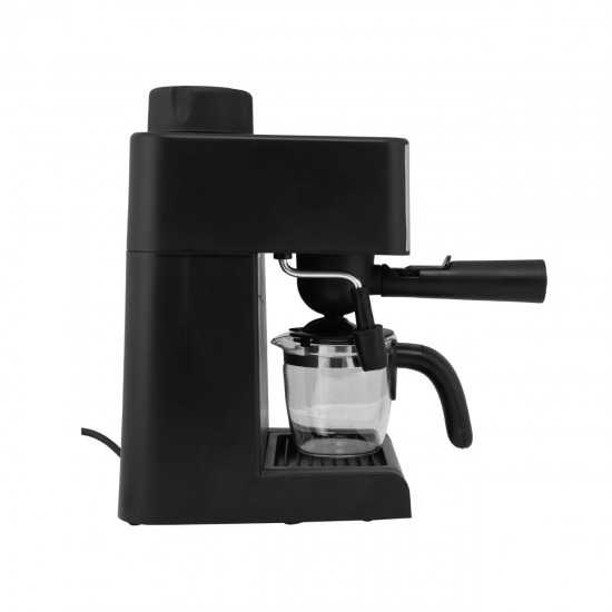 Geepas 240ML Cappuccino Maker 800W - 4 cup Stainless Steel Filters, Aluminium Alloy Boiler, Over Pressure Protected, Indicator On\Off Lights, 2 Cup Dispense, Detachable Drip Tray