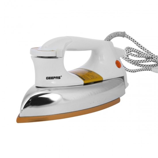 Geepas White 1200W Heavy Weight Dry Iron - Non Stick Sole Plate, Temperature Control Geepas White 1200W Heavy Weight Dry Iron - Non Stick Sole Plate, Temperature Control