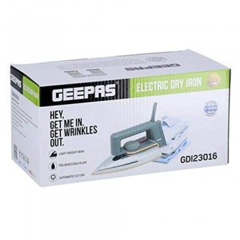 Geepas 1200W Dry Iron - Non-Stick Coating Plate & Adjustable Thermostat Control