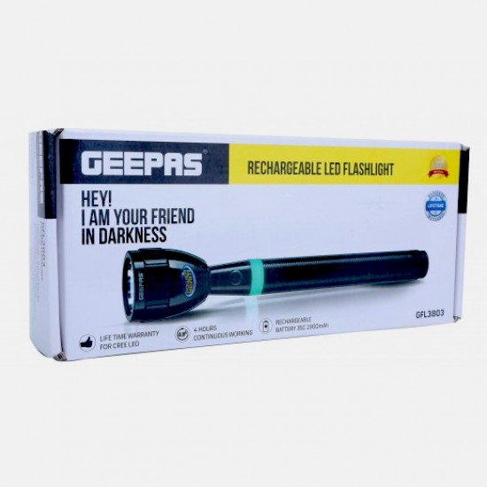 Geepas CREE LED Torch - Rechargeable LED Flashlight - Pocket Size