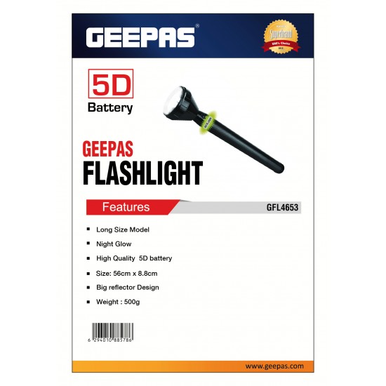 Geepas Rechargeable LED Flashlight 470mm