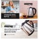 Geepas 1.8L Electric Kettle Stainless Steel Cordless Kettle