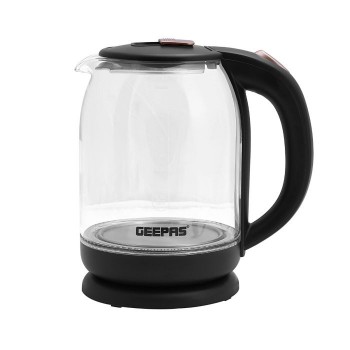 Geepas Electric Kettle Glass Body, Boil Dry Protection & Auto Shut Off