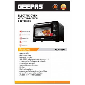Geepas Electric Oven | 42 Ltr | 2000W