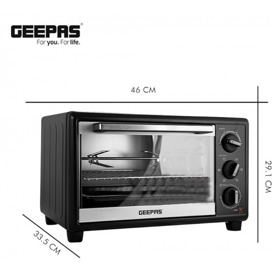 Geepas Oven 6 Stages Heating Selector Electric Oven With Rotisserie 