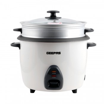 Geepas 2.2L Electric Rice Cooker -Cook/Warm/Steam, High-Temperature Protection