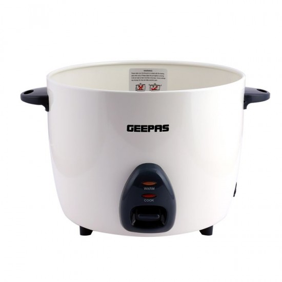 Geepas 2.2L Electric Rice Cooker -Cook/Warm/Steam, High-Temperature Protection