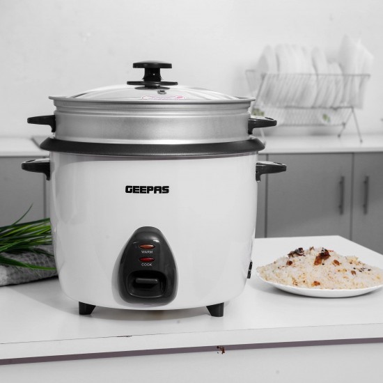 Geepas 2.2L Electric Rice Cooker -Cook/Warm/Steam, High-Temperature Protection Geepas 2.2L Electric Rice Cooker -Cook/Warm/Steam, High-Temperature Protection
