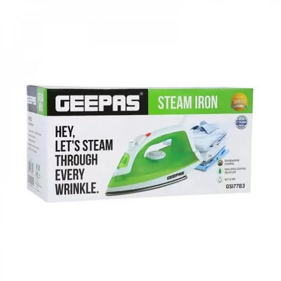 Geepas Multifunctional Steam Iron for Crisp Ironed Clothes - Non-Stick Soleplate 1600W