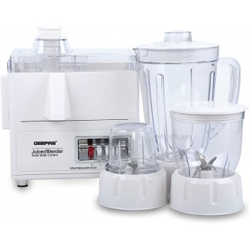 GEEPAS GSB2031 4 In1 1.6 LITER Plastic Jar Super Blender 600W - WHITE (UK Plug)