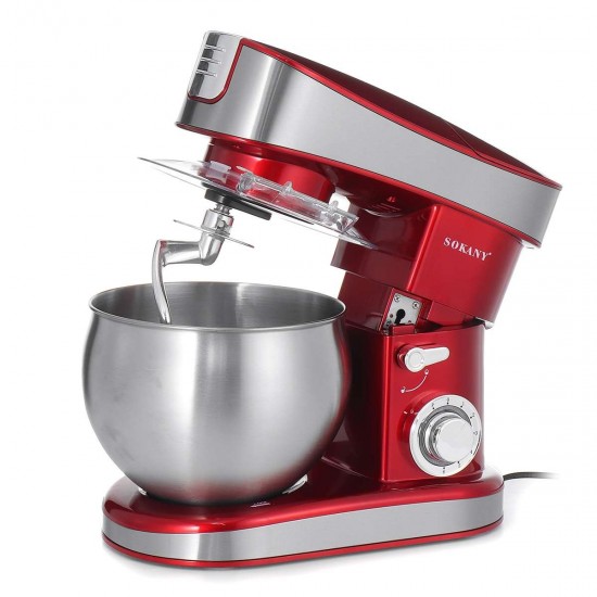 SOKANY SC213C 1200W Stand Mixer Stainless Steel 6.5L Bowl 6-speed Kitchen Food Blender