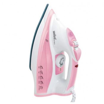 Sanford SF46SI Non-Stick Sole Plate Electric Steam Iron 2200W (200ml Water Tank) - Pink & White (UK Plug)