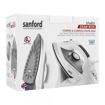 Sanford SF68SIBS Cord And Cordless Steam Iron (200ml Water Tank) 2200 Watts,  (UK Plug)