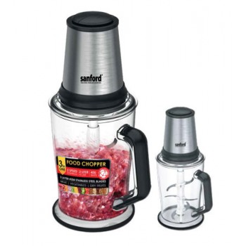 Sanford SF5587FC 3 layer Stainless Steel Blades Food Chopper 2 Liter - 400 Watts (UK Plug)