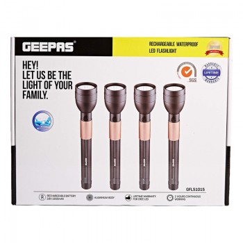 Geepas GFL51015 4in1 Waterproof Handheld Flashlights LED Torch, Multi Color