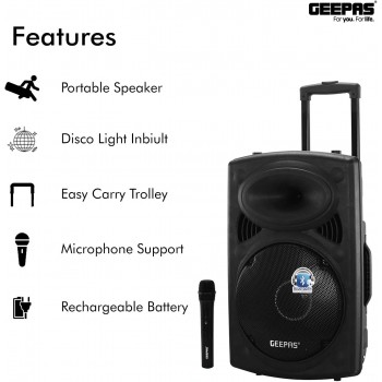 Geepas GMS8519, Rechargeable Trolly Speaker