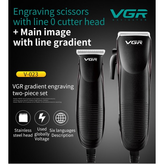 VGR Charger Zero Adjustable Professional Barber Hair Clipper V-023