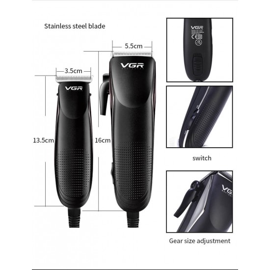 VGR Charger Zero Adjustable Professional Barber Hair Clipper V-023