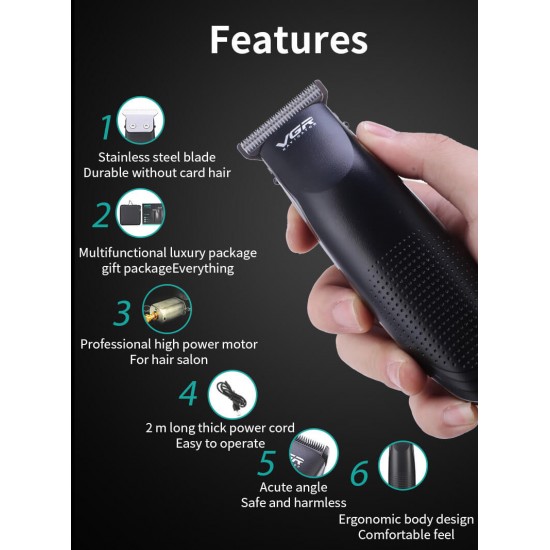 VGR Charger Zero Adjustable Professional Barber Hair Clipper V-023