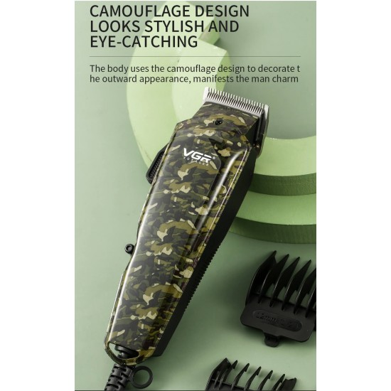 VGR Camouflage Professional Corded Hair Clipper V-126