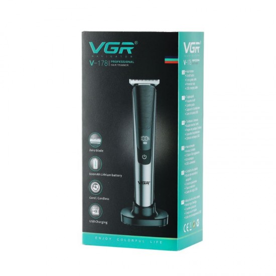 VGR Professional Hair Clipper with LED Display V-178