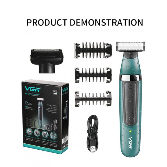 VGR One Blade Washable Electric Hybrid Electric Beard Trimmer Shaver V-393