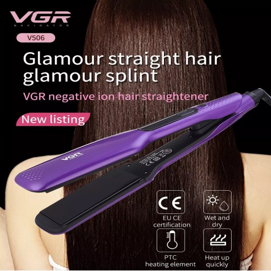 VGR Professional Ceramic Coated Plate Flat Iron Hair Straightener V-506