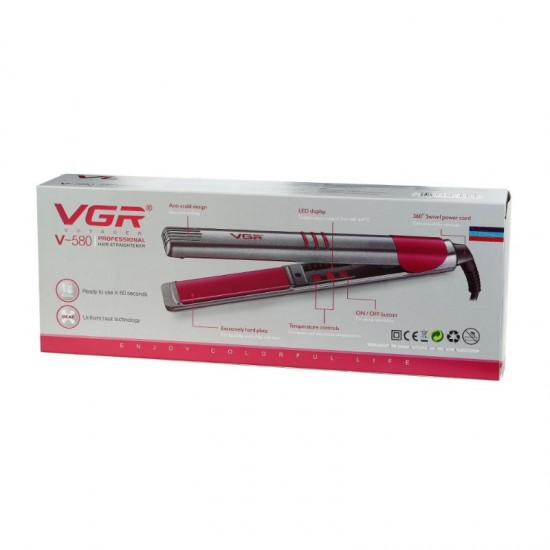 VGR Ceramic Tourmaline Ionic Flat Iron Hair Straightener V-580