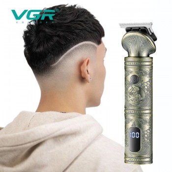VGR Professional Hair Trimmer Zero Cutting USB Charging Led Display Cord& Cordless V-962