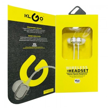 KLGO HK-20BL WATER PROOF IPX4 V5.0 BLUETOOTH NECK BAND - WHITE