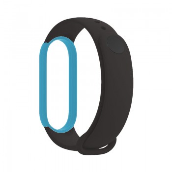 OEM ΛΟΥΡΑΚΙ SOFTBAND STRAP ΓΙΑ XIAOMI MI BAND 5/6 (BLACK/BLUE)