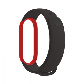 OEM ΛΟΥΡΑΚΙ SOFTBAND STRAP ΓΙΑ XIAOMI MI BAND 5/6 (BLACK/RED)