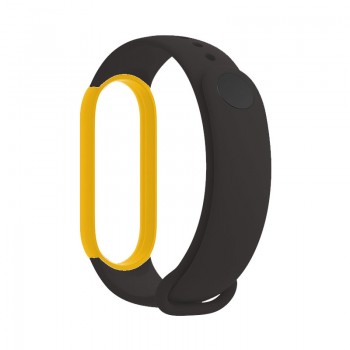 OEM ΛΟΥΡΑΚΙ SOFTBAND STRAP ΓΙΑ XIAOMI MI BAND 5/6 (BLACK/YELLOW)