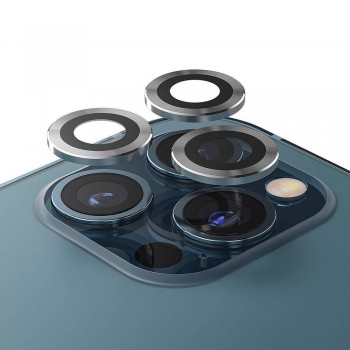 Tempered Glass Πίσω Κάμερας Full Cover & Full Glue για Apple iPhone 13 Pro - Ασημι