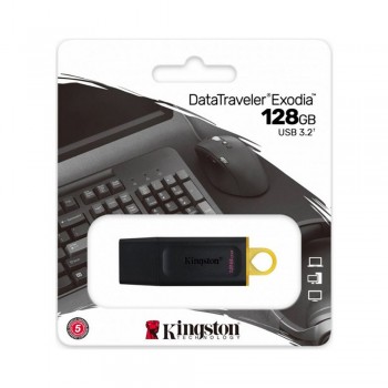 Kingston 128Gb Datatraveler Exodia Usb Flash Drivewith Protective Cap And Keyring In Multiple Colors (Dtx/128Gb)